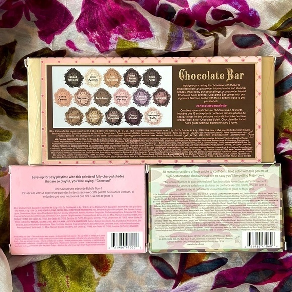 Brand New Too Faced Eye Shadow Set of Three Chocolate Bar Let’s Play Major Love - Picture 4 of 16
